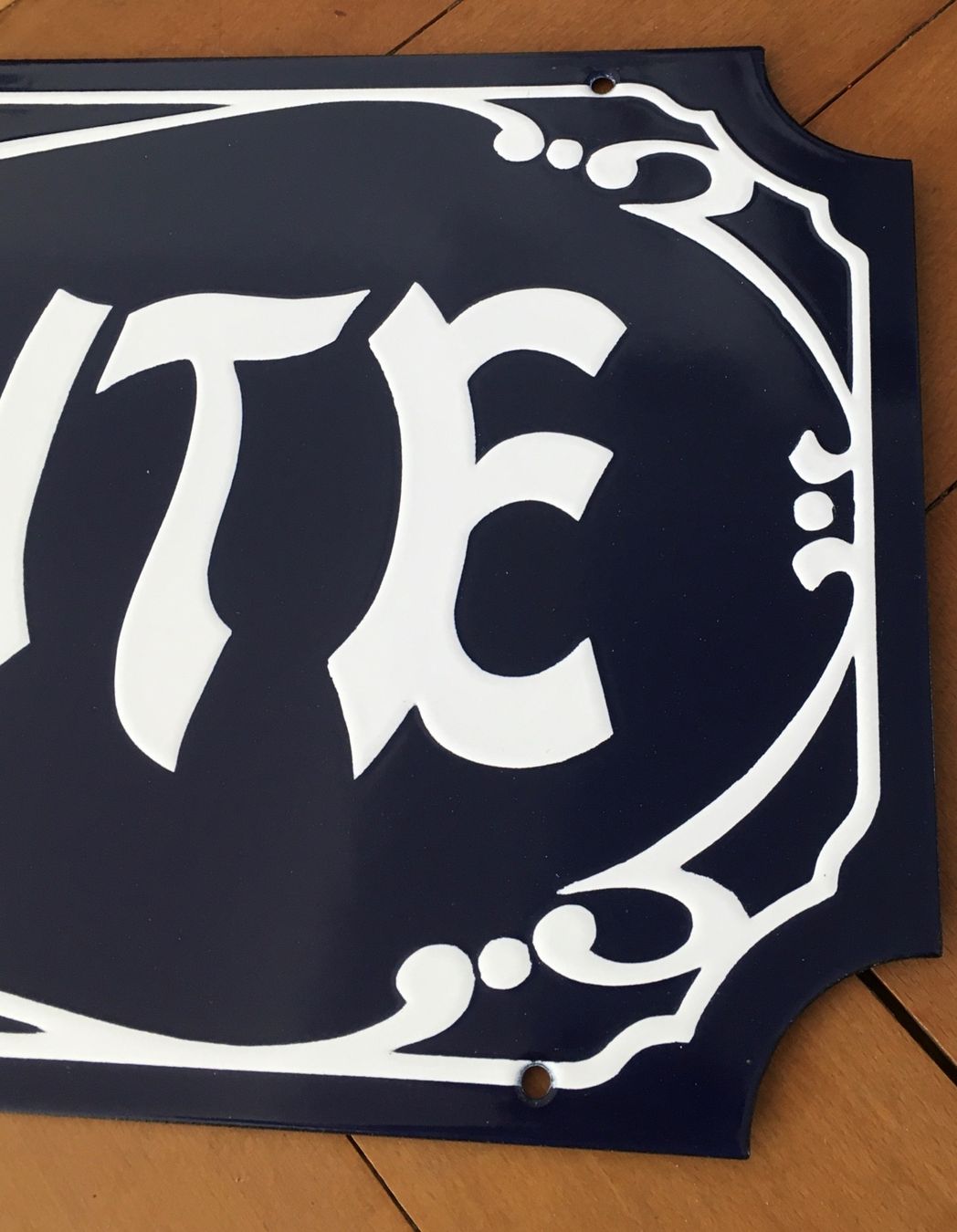 Schilder: Email Schild Brocante Paris blau weiss – Gebraucht aus Bern von flip08 1