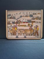 Wunderschöne Winter Mini Bild Senn Kuhe Haus ** 54
