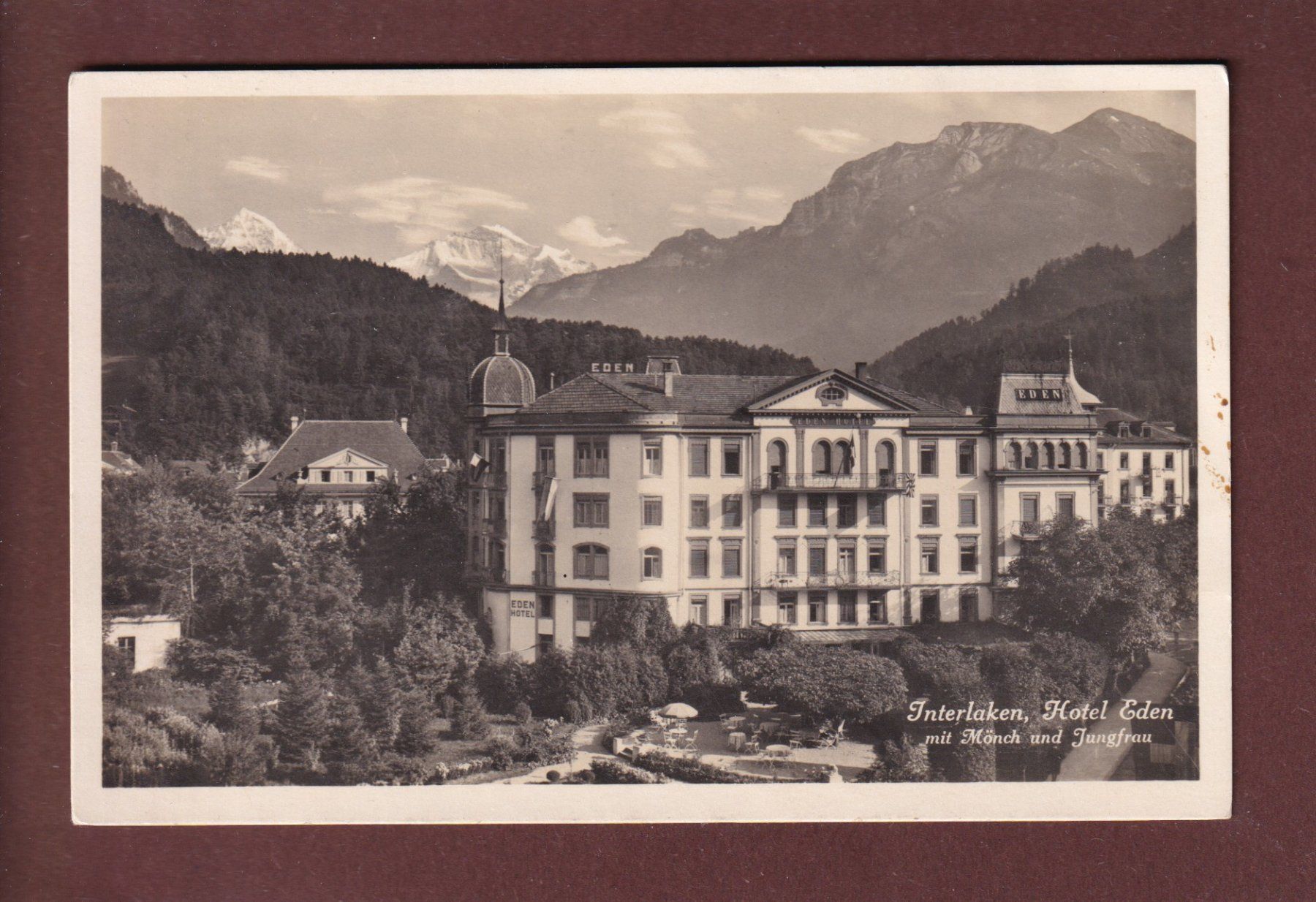 Cartoline postali: INTERLAKEN - Hotel Eden - 1928 – Usato da Pully venduto da nicecards
