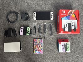 Nintendo Switch OLED mit 4 joycons + Mariokart 8