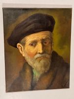 Topmann Gemälde signiert Portrait eines alten Mannes mit Hut