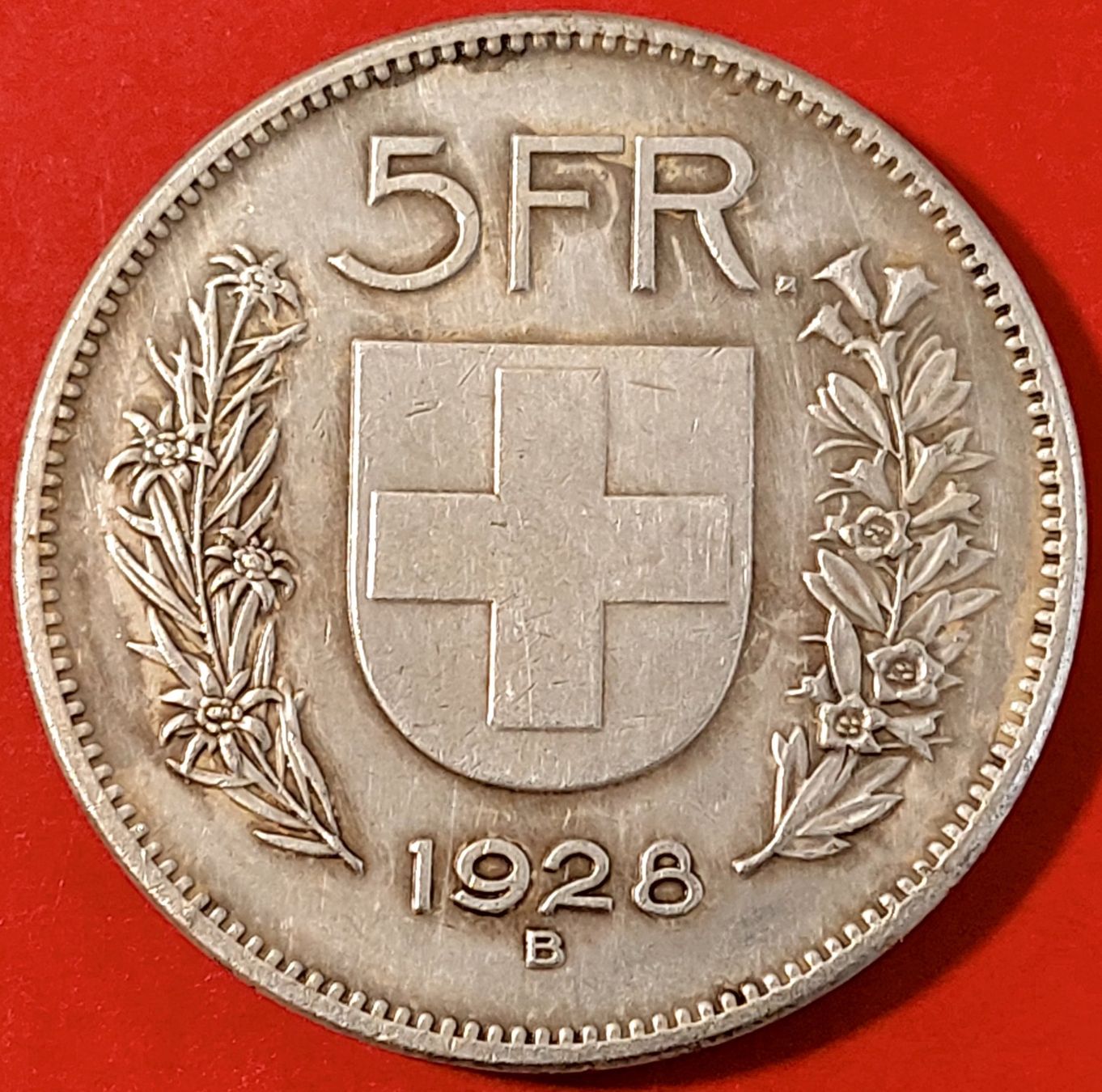 Alle Münzen: 5 Franken 1928 (Replica) – Gebraucht aus Arch von repros