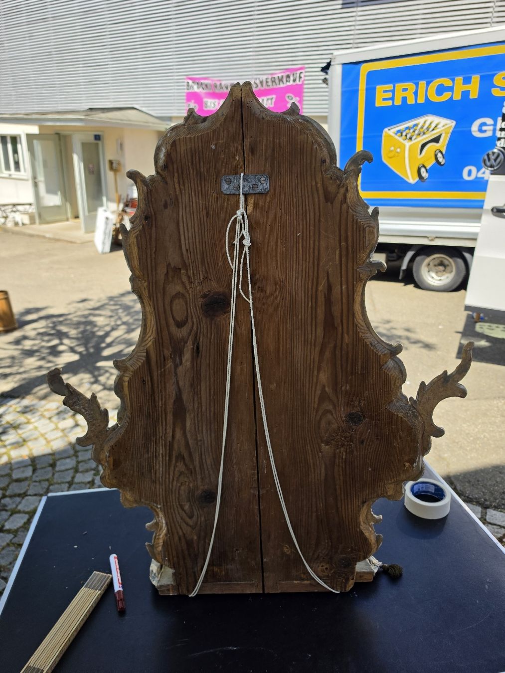 Statuette: Alte Jesuskind Figur mit Rahmen, Holz, Handgeschnitzt – Usato da Mettlen venduto da elios0888 6