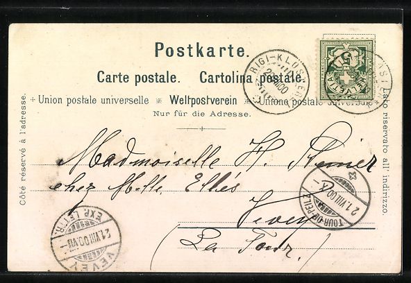 Cartoline postali: Litho Rigi, Panorama mit Bergbahn und Ge – Usato da Berlin venduto da bartko-reher 1