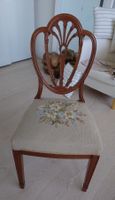 Antiker Jugendstil Stuhl mit Stick Sitzfläche