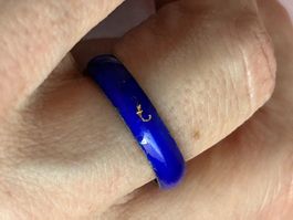 Silberring Blau emailliert (56/17)