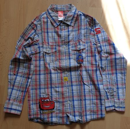 Cars Hemd Gr. 110/116, rot/blau kariert, guter Zustand