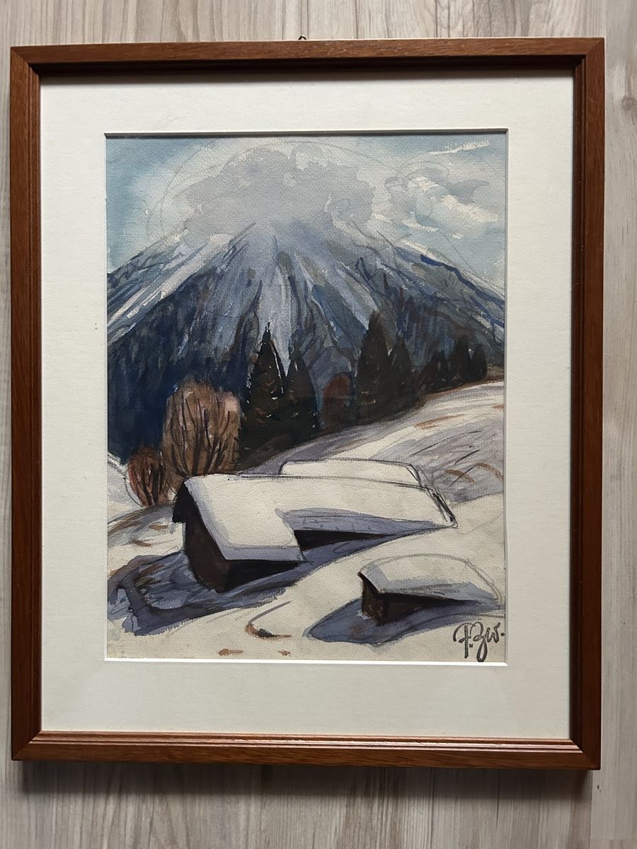 Dipinti: Fritz Zwicky, Gebirgslanschft im Winter – Usato da Trimmis venduto da Maripet