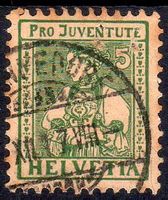 PRO JUVENTUTE 1917 UNTERWALDNERIN  GESTEMPELT - H116
