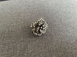 Silberring mit Perlen Vintage / 925
