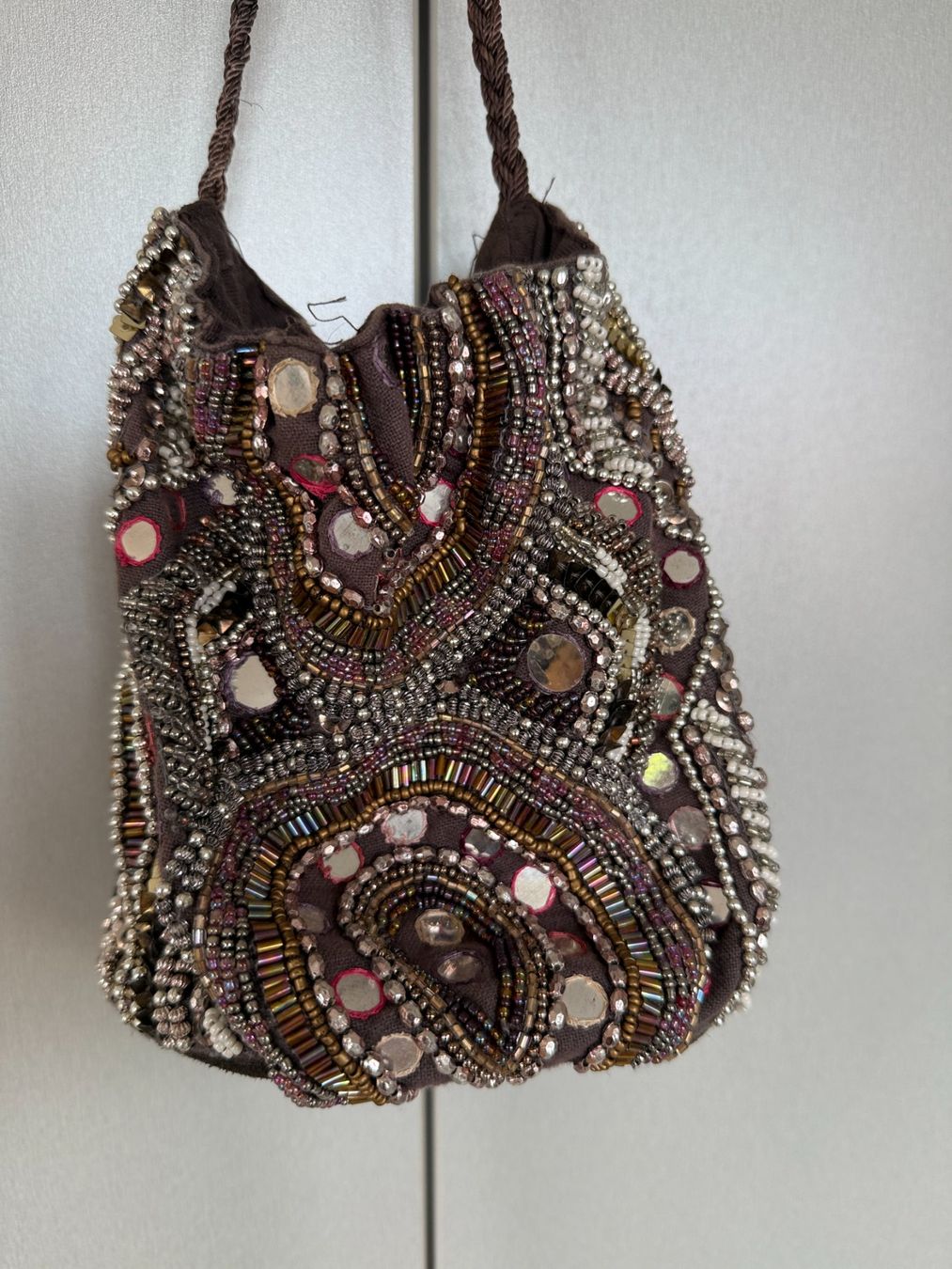 Zara Borse da donna: Edle Wildleder Tasche mit Beads & Spiegeln – Usato da Neerach venduto da topshotta 5