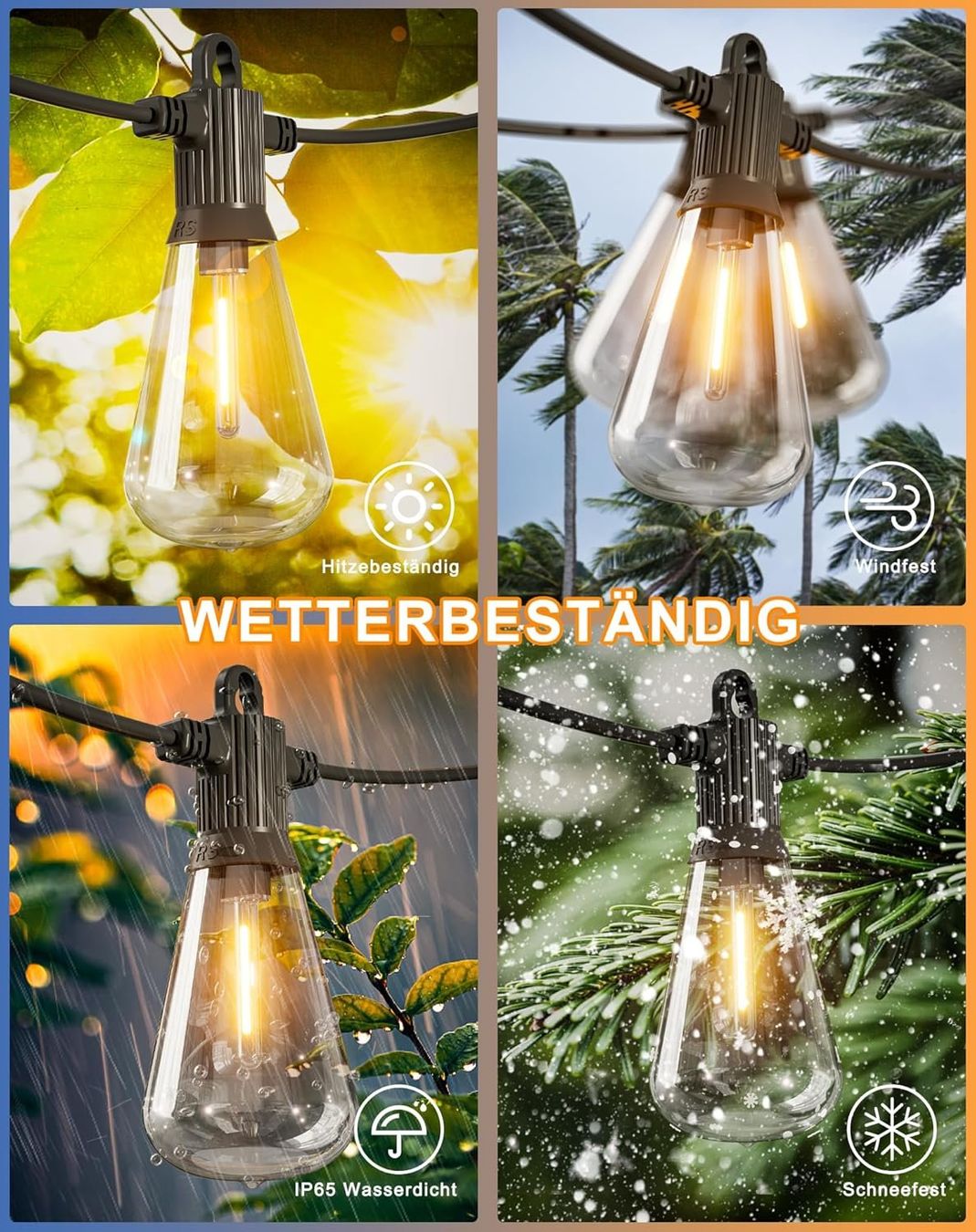 Lichterketten & Leisten: GLÜHBIRNEN LED LICHTERKETTE AUSSEN - 15 METER - 25+2 BIRNEN – Neu und originalverpackt aus Kriens von swissgadget 2