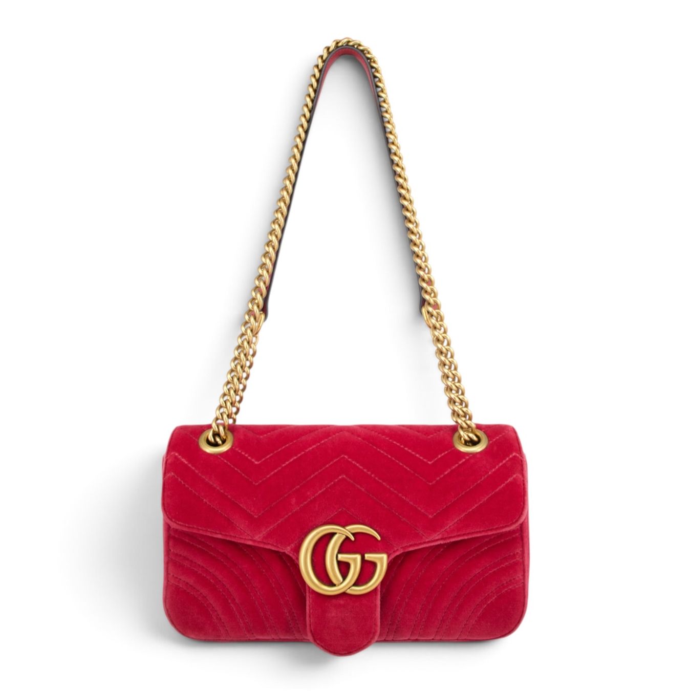 Gucci Borse da donna: Gucci GG Marmont Samt raspberry – Usato da Binningen venduto da Designerlabels