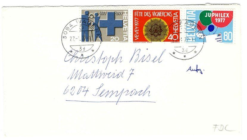 Tutti i francobolli: 2 FDC Wabern 1977 ab 1.-- – Usato da Buttikon SZ venduto da Marcelr 1