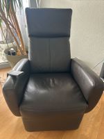 Sessel Leder braun verstellbar mit Fussteil und Fernbedie...