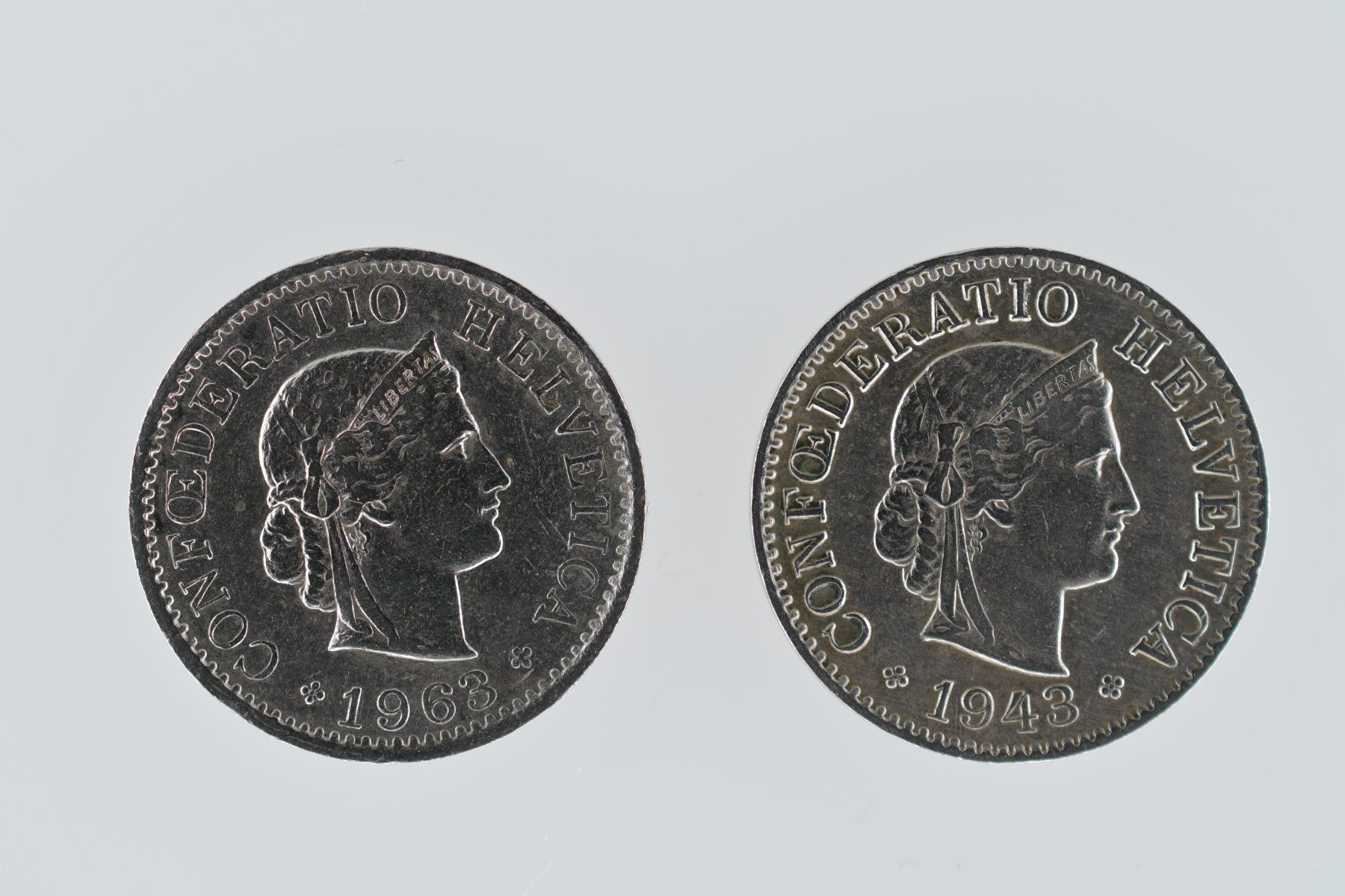 Tutti le monete: 5 Rappen 1943 und 1963 – Usato da Dürnten venduto da puumies 2