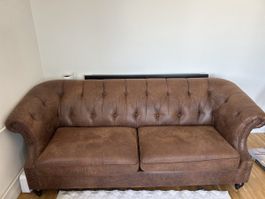 Gemütliches braunes 3-sitzer-sofa im Vintage style