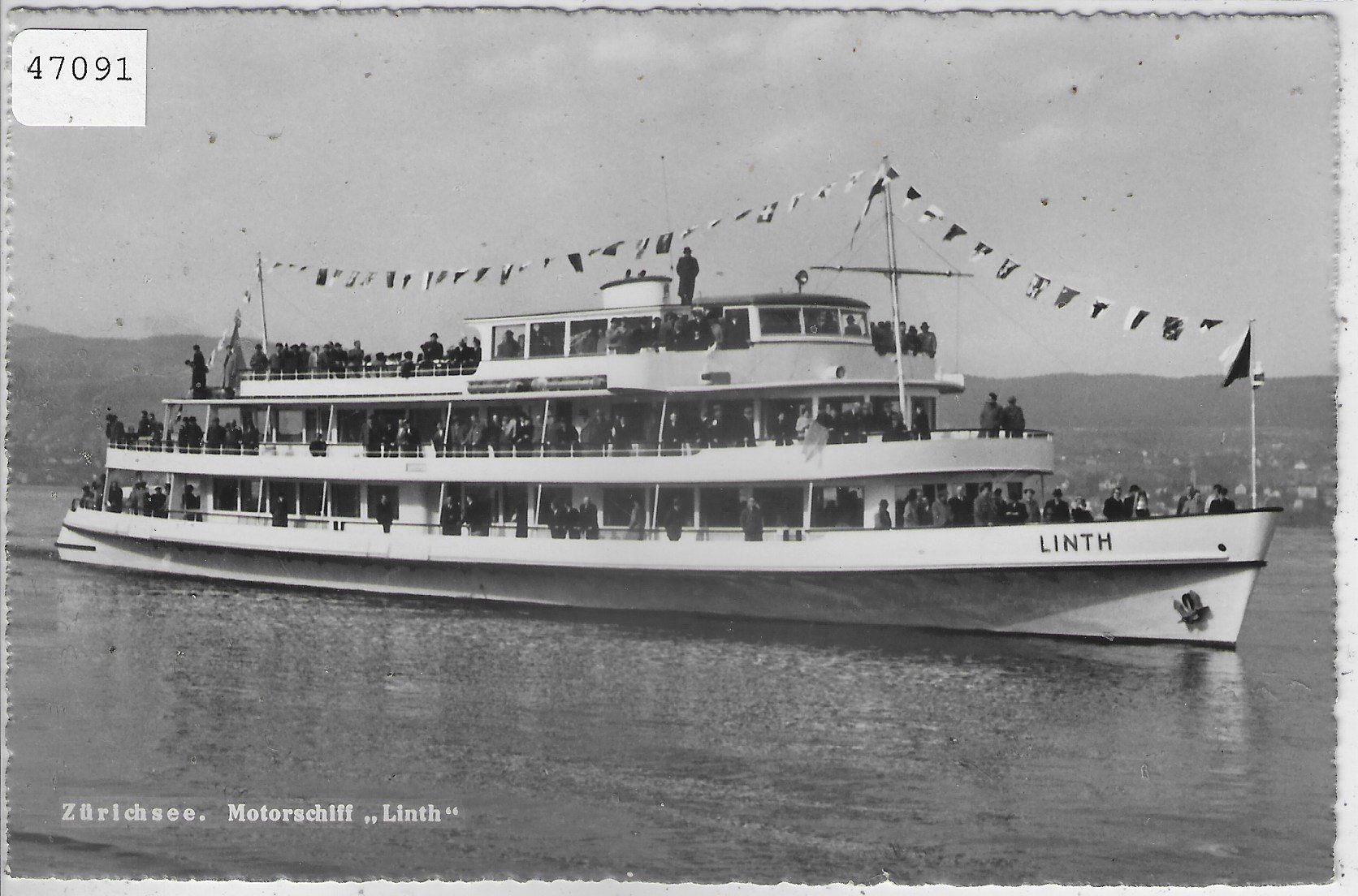 Ansichtskarten: Zürichsee - Motorschiff "Linth" – Gebraucht aus Ettingen von Kartenplanet