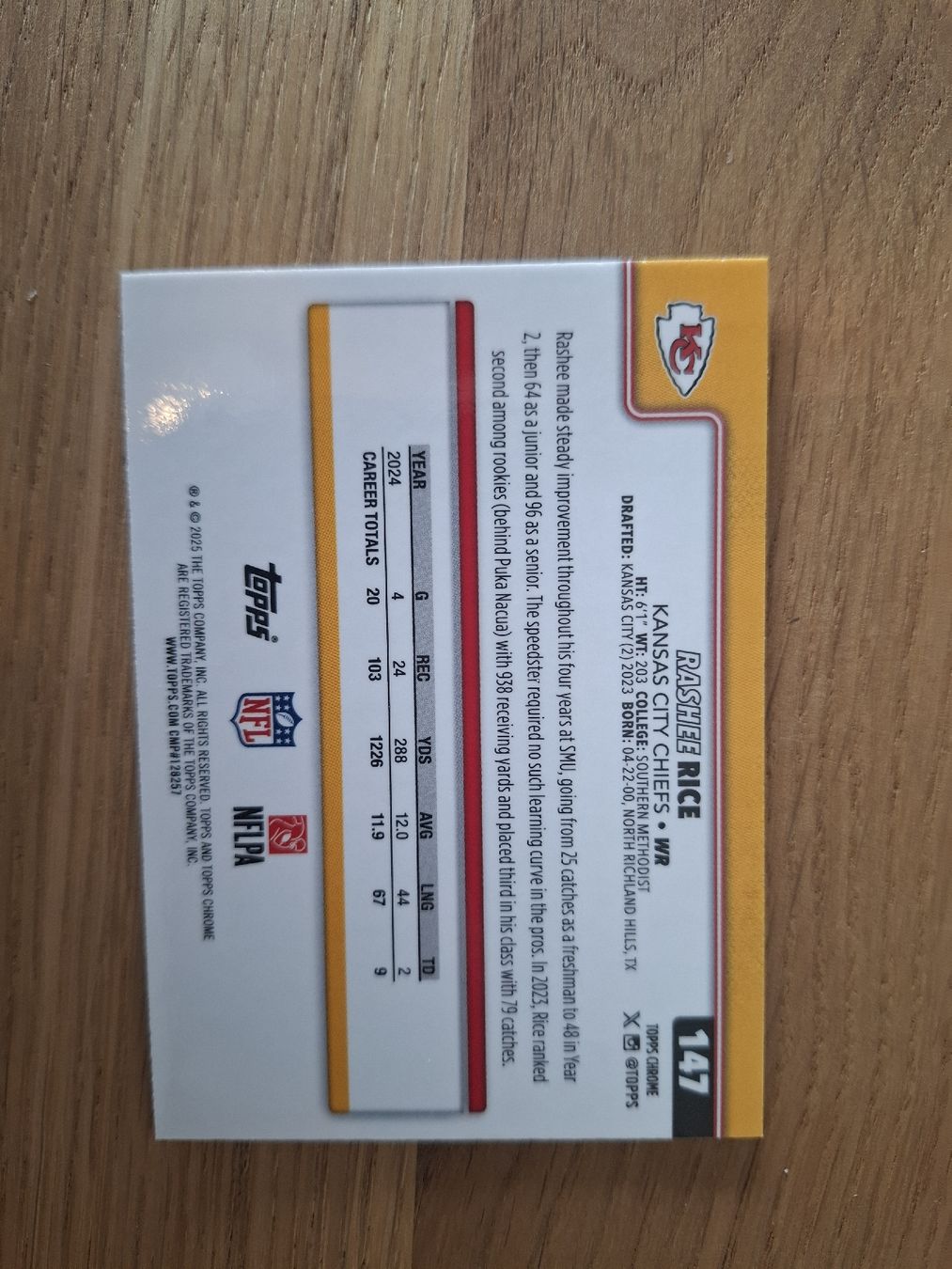 Topps Carte collezionabili: Topps NFL Rashee Rice #147 – Nuovo (secondo la descrizione) da Uznach venduto da Dennis.kuster 1
