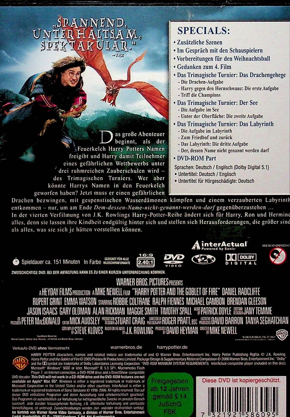Alle DVDs: DVD 2 Disc/ Harry Potter Der Feuerkelch – Gebraucht aus Reitnau von Zaomir 1