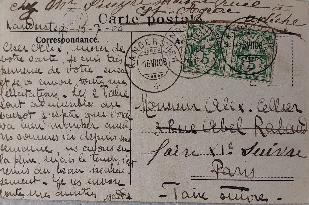 Cartoline postali: DOLDENHÖRNER  Ausblick vom Blausee - 1906 – Usato da Delémont venduto da Domdom1 1