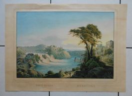 Rhgeinfall. Prachtvolle Ansicht von ca 1850.