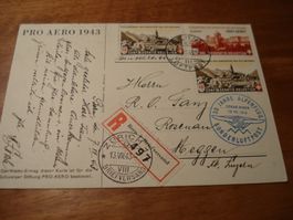 Off. Flugkarte 1943, Pro Aero, toll frankiert