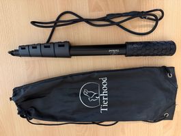 Tierhood Teleskopstock Schwarz neu, Hundereizangel