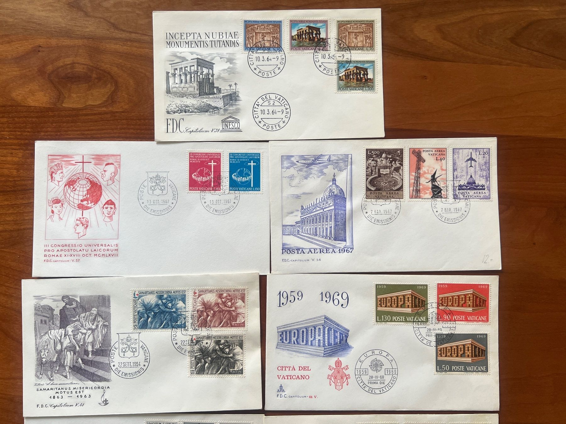 Alle Briefmarken: FDC Vatikan 9 Super Briefe  (M239) – Gebraucht aus Hinwil von Sidi4 1