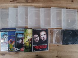 Leere PS2 Hüllen und PS3 Hüllen, DVD Hüllen