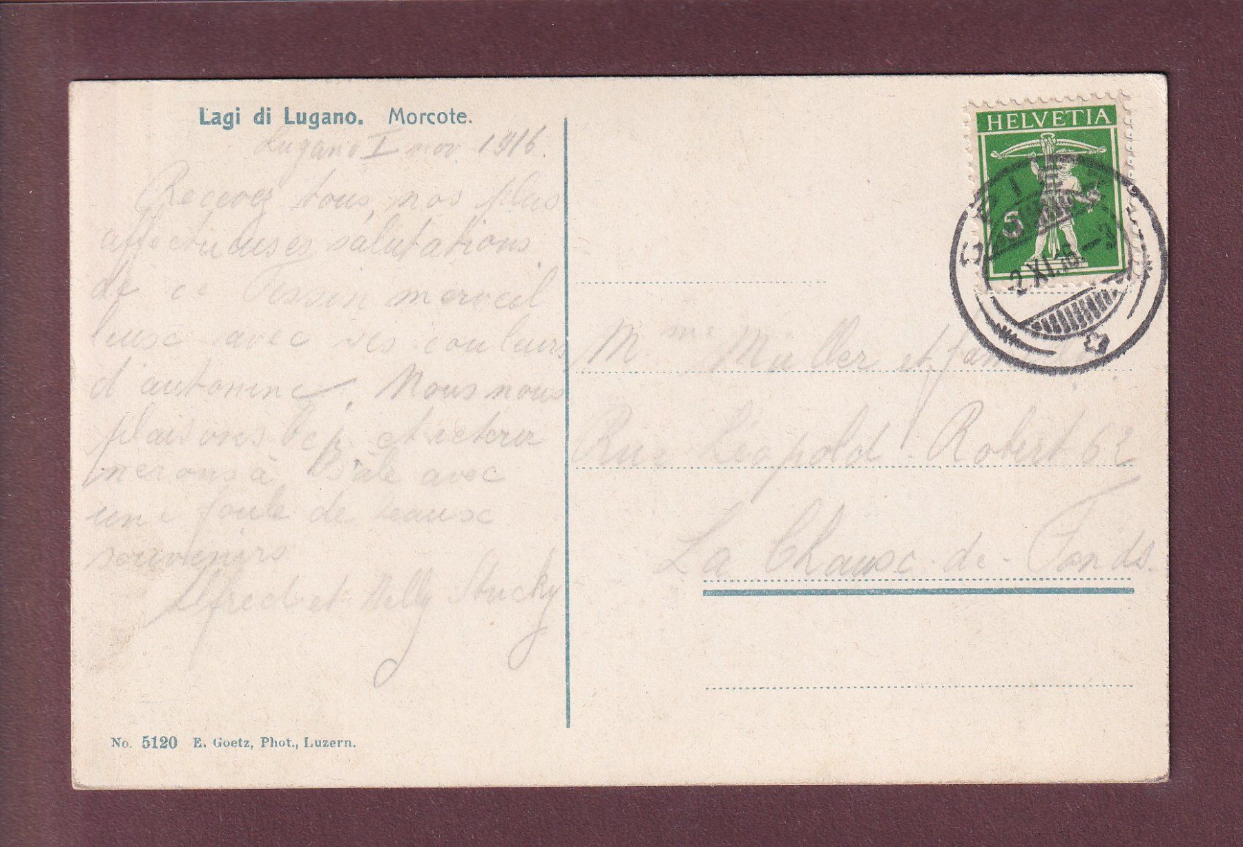 Ansichtskarten: MORCOTE - 1915 – Gebraucht aus Pully von nicecards 1