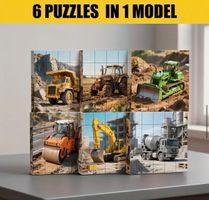 Puzzle-Magnetisch-Fahrzeug-6 Puzzles in einem Block-kognitiv