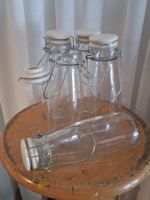 Klassische Milch Glasflaschen mit Bügelverschluss, 5er Set