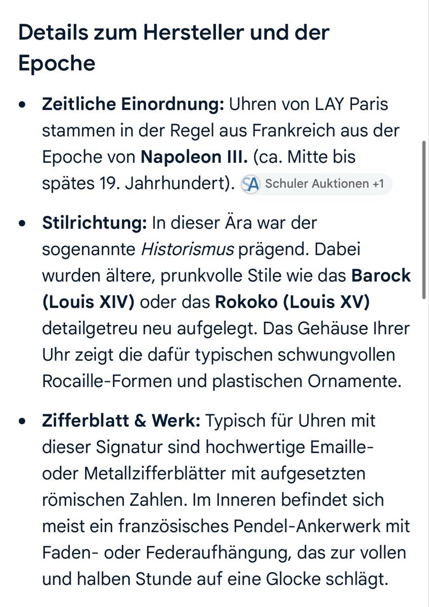 Orologi da terra & Orologi da parete: Alte Kaminuhr / Pendule Lay Paris – Usato da Bern venduto da Xuxulux 5