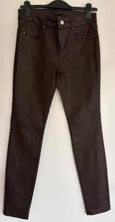 Lederimitat-Hose in Braun und Used Look, Massimo Dutti,Gr 38