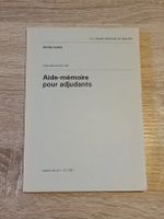 "Aide-mémoire pour adjudants" Armée suisse