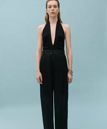 🤩VICTORIA BECKHAM X MANGO HALBTRANSPARENTE GERADE HOSE NEU