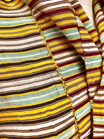 Orientalischer handgewobener Vintage Seidenschal Naturfarben