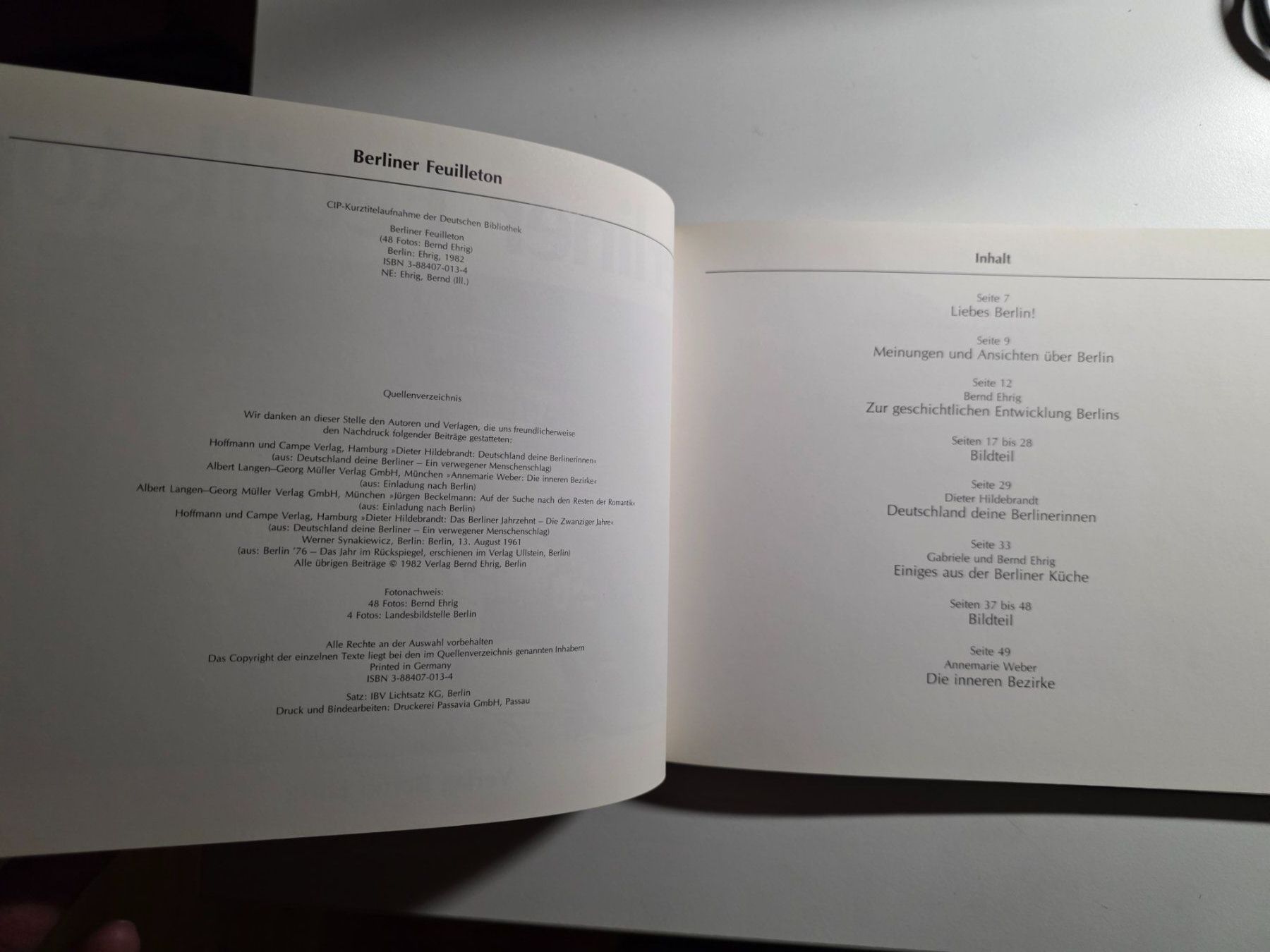 Libri: Berliner Feuilleton - Verlag Bernd Ehrig - 1982 – Usato da Walterswil BE venduto da Lonitti 7