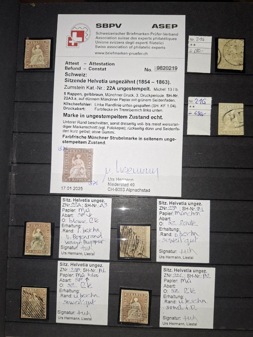 Tutti i francobolli: Strubelsammlung Kat. 20000.-  – Usato da Balgach venduto da SIMEON27