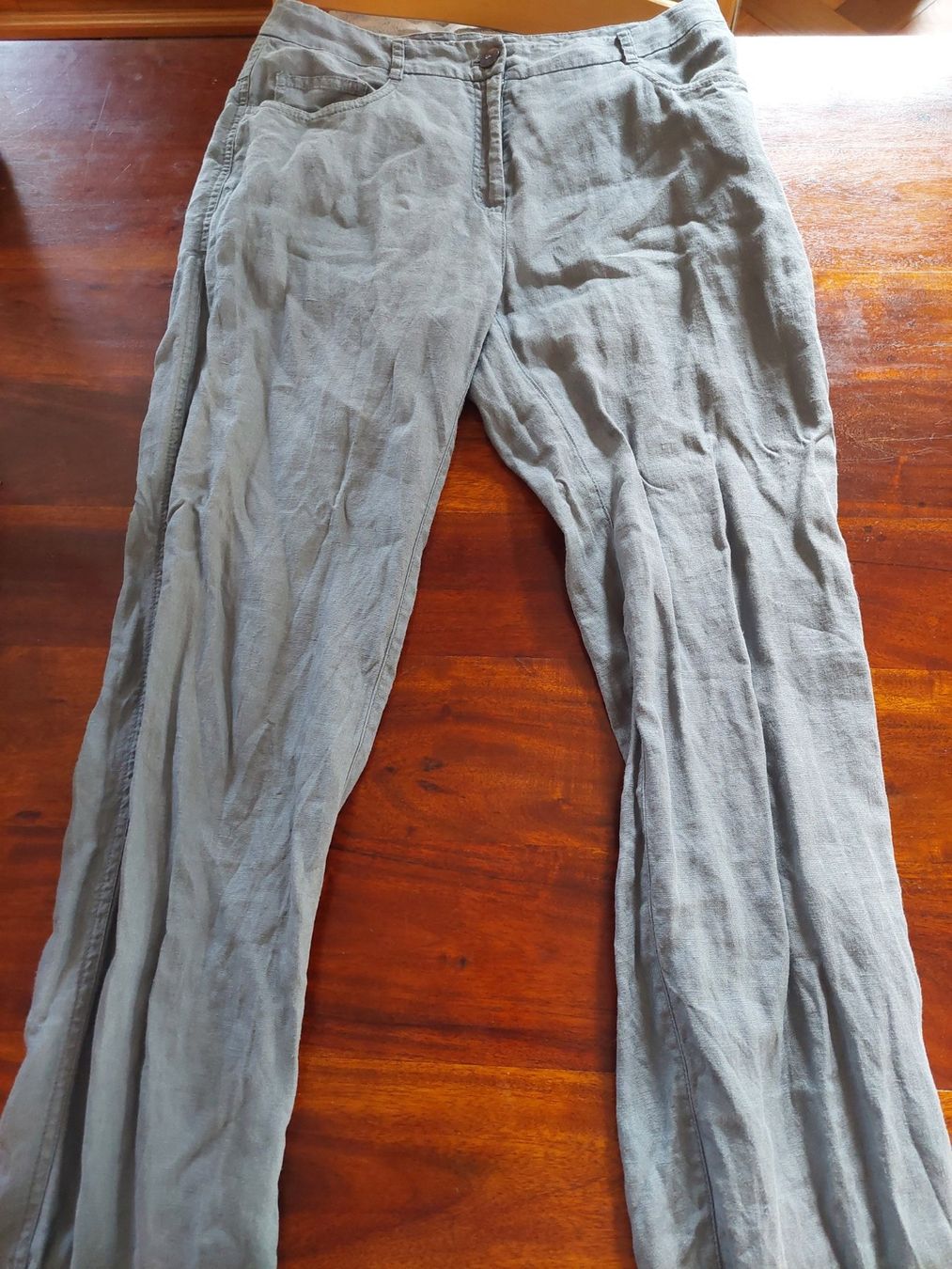 Pantaloni: Enna Leinenhose Rauchblau Grösse 36 – Nuovo (secondo la descrizione) da Beckenried venduto da Havacola 1