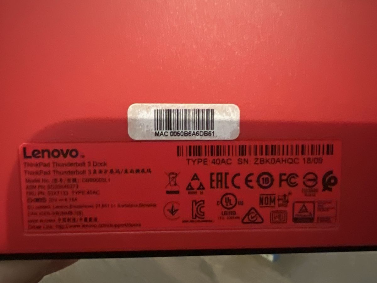 Lenovo Docking station: Lenovo ThinkPad Thunderbolt 3 Dock mit Netzteil – D'occasion à Effretikon par Cutre 4