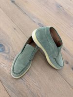 Santoni Slipper Wildleder grün Gr. 36, getragen