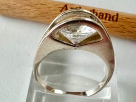Designer Silber Ring 925 mit 9mm schwebendem Zirkonia