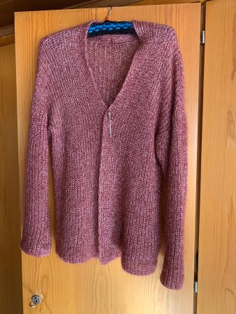 Strickjacke langarm bordeaux meliert Oversize Grösse M