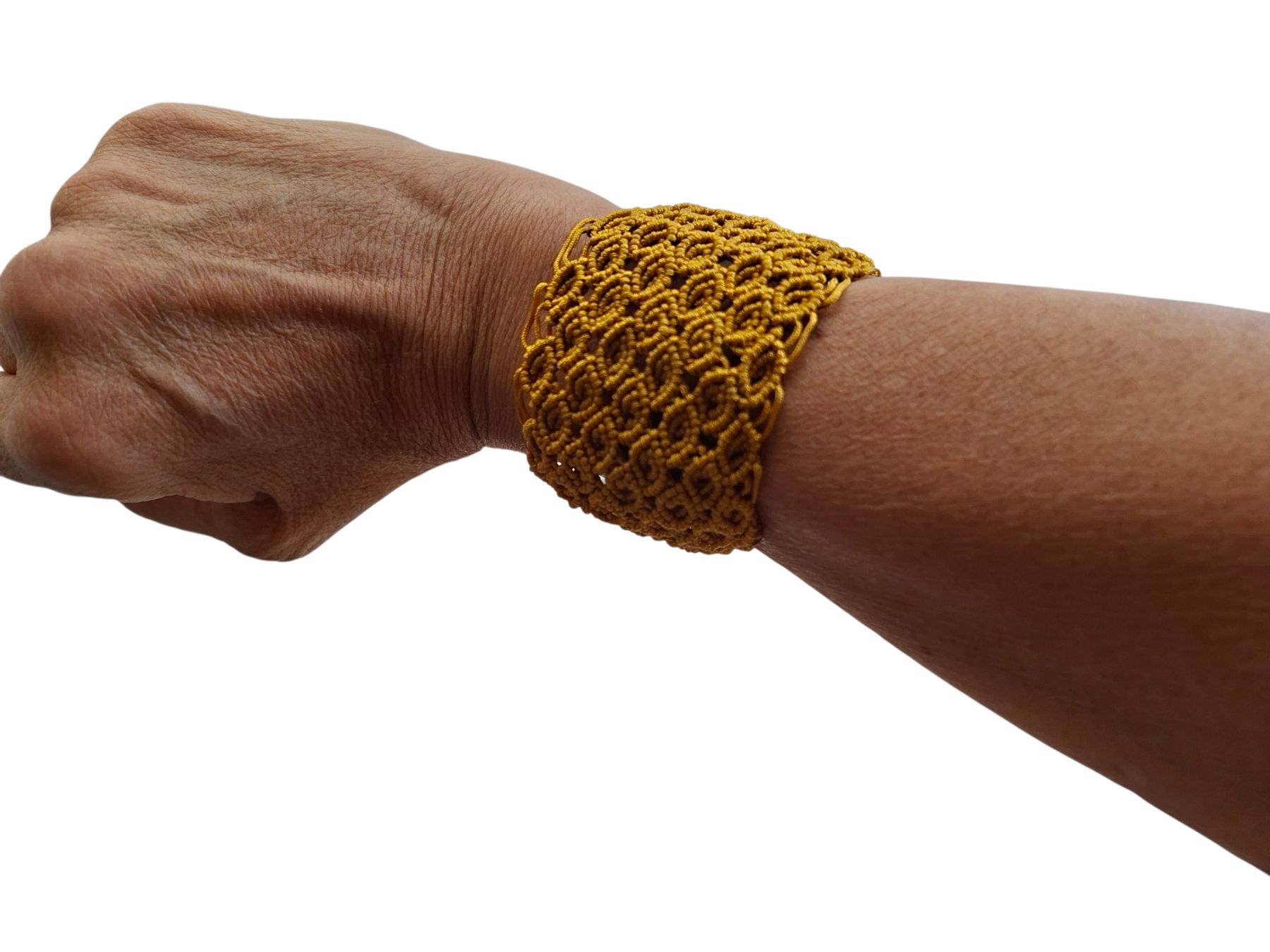 Bracciali & Braccialetti: Handgemachtes Makramee Armband, Senfgelb, Boho Stil. – Nuovo (secondo la descrizione) da Luzern venduto da Bbig