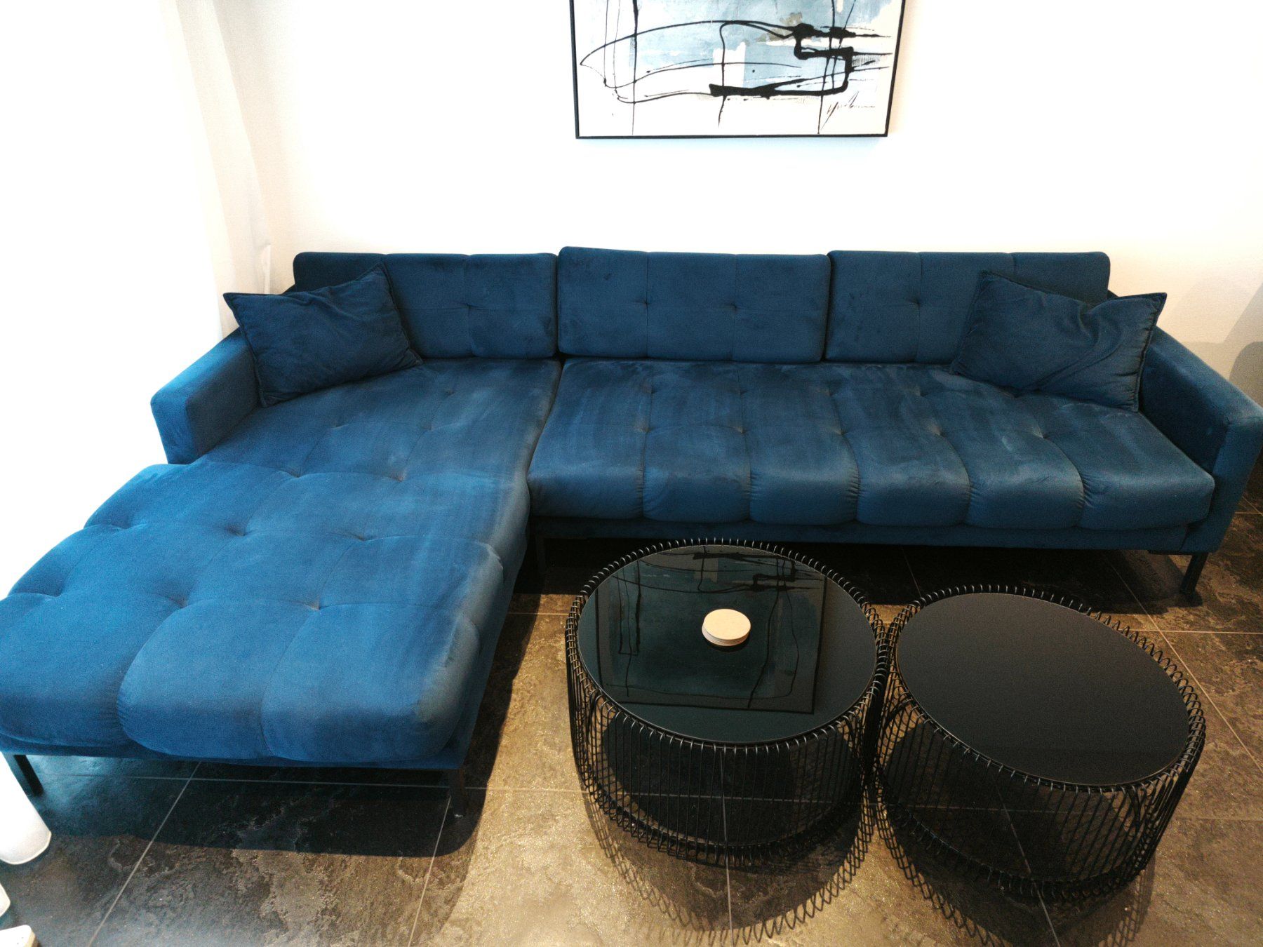 Sofas: Ecksofa Blau Samt – Gebraucht aus Vaduz von TheHero2024