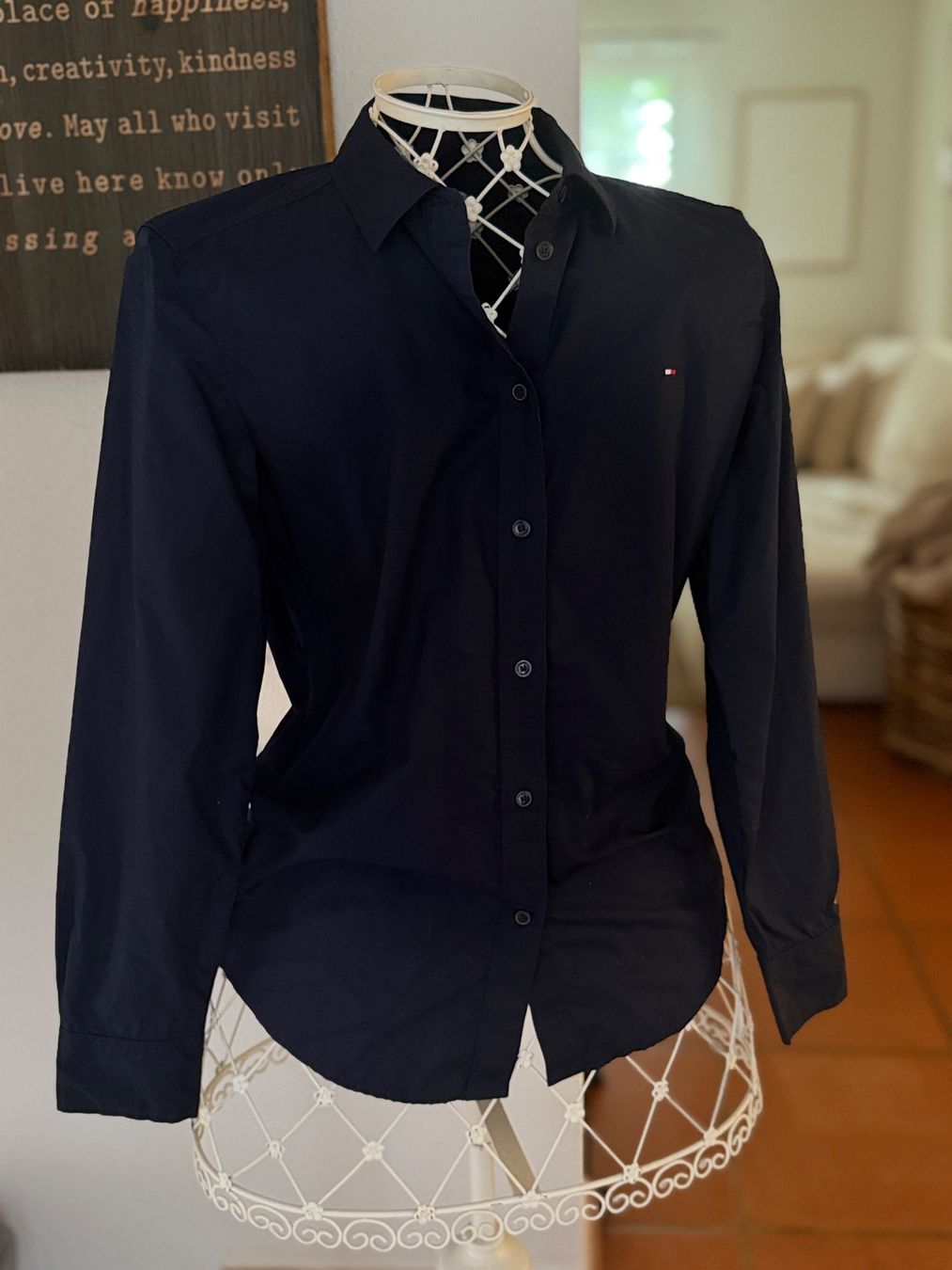 Tommy Hilfiger Camicette: Tommy Hilfiger Hemd 38 Navy blau – Usato da Fehraltorf venduto da Erdo81