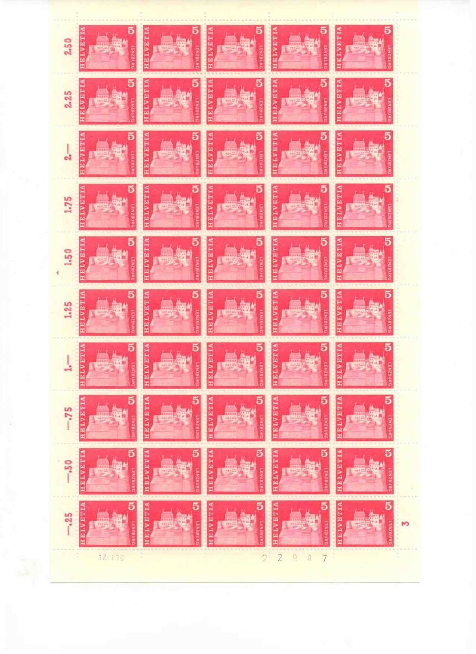 Tous les timbres: Briefmarken ganzer Bogen postfrisch 5Rp. – Neuf (Voir description) à Neuhausen par magi07