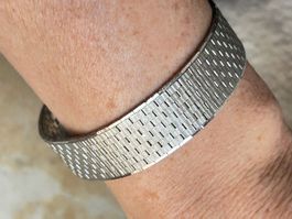 Silber Armband flach edel gelochten ( 20cm)